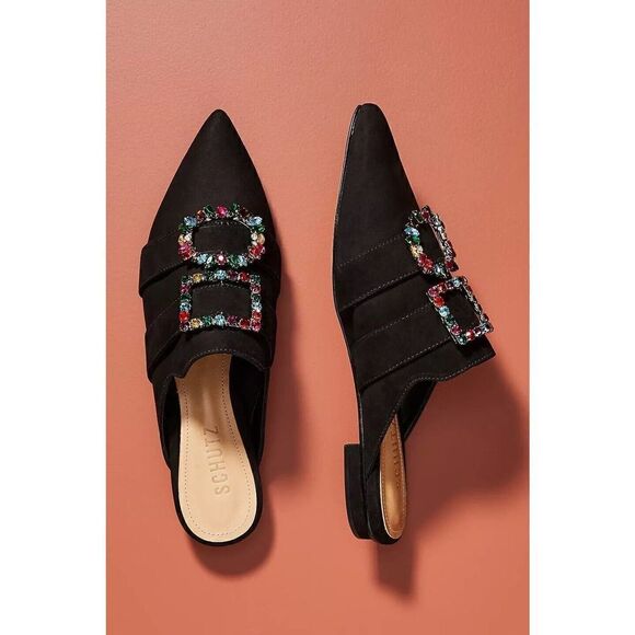 SCHUTZ Shoes - Schutz Rebeca Slides Black Women’s Size 7.5